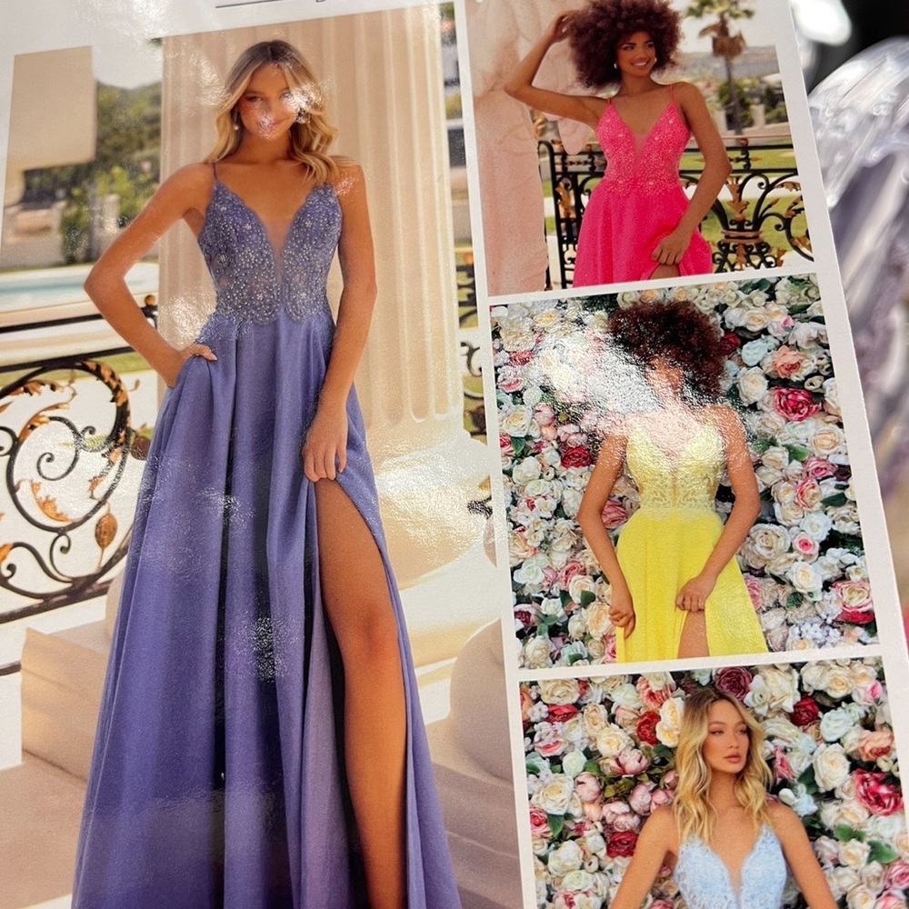 Clarisse hot  pink beaded gown. Tie back. Full length and fully lined.